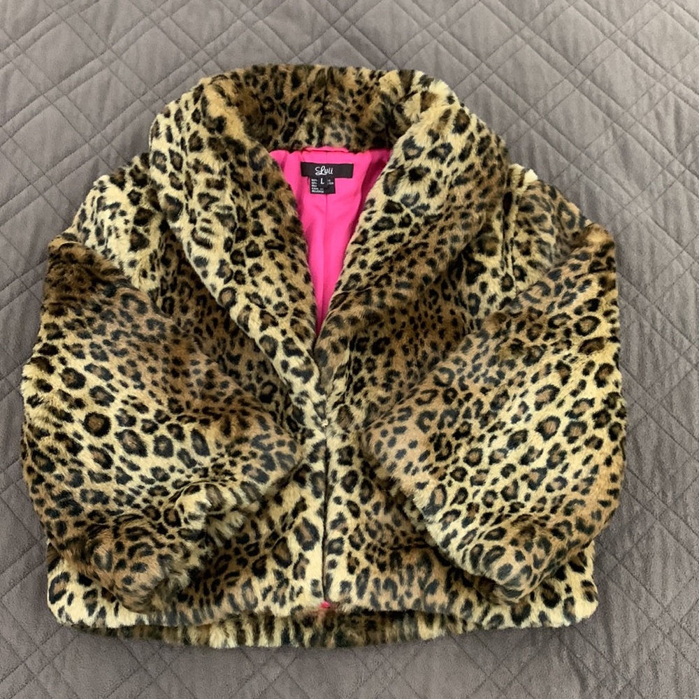 Luii Leopard Faux Fur Jacket size Large - Picture 4 of 17